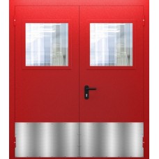 Двупольная дверь со стеклом и отбойником ДПМО 02/60 (EI 60) 