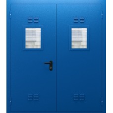  Двупольная дверь со стеклом и вентиляцией ДПМО 02/60 (EI 60)