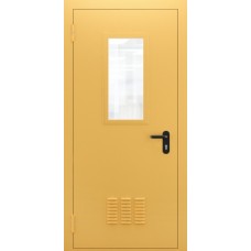 Однопольная дверь со стеклом и вентиляцией ДПМО 01/60 (EI 60)
