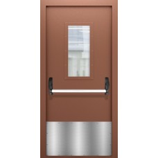 Однопольная дверь со стеклом, отбойником и системой Антипаника ДПМО 01/60 (EI 60)