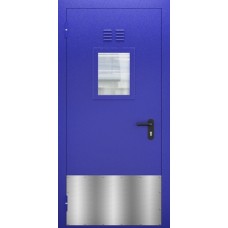 Однопольная дверь со стеклом, отбойником и вентиляцией ДПМО 01/60 (EI 60) — №01