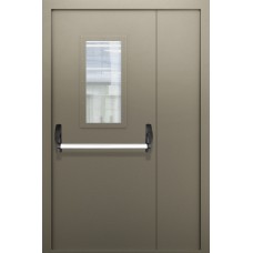 Полуторопольная дверь со стеклом и системой Антипаника ДПМО 02/60 (EI 60)