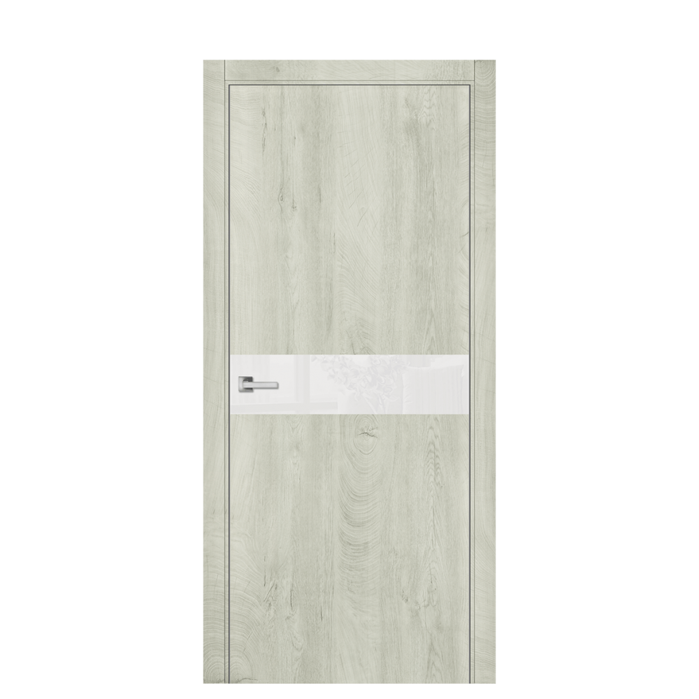 Межкомнатная дверь Ostium Aluminium A15 ДГ Бакаут белый