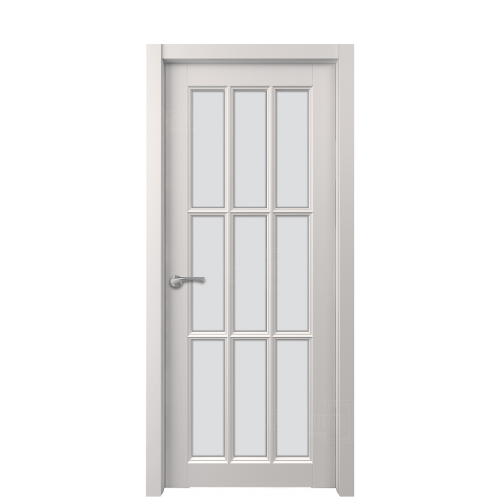 Межкомнатная дверь Ostium Elegance  E 16 ДО стекло 5 Белый матовый