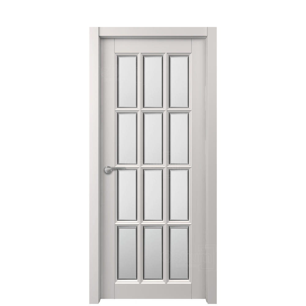Межкомнатная дверь Ostium Elegance  E 17 ДО стекло 1 Белый матовый