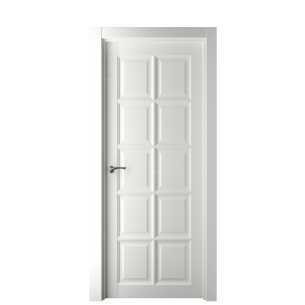 Межкомнатная дверь Ostium Elegance  Е 19 ДГ Белый матовый