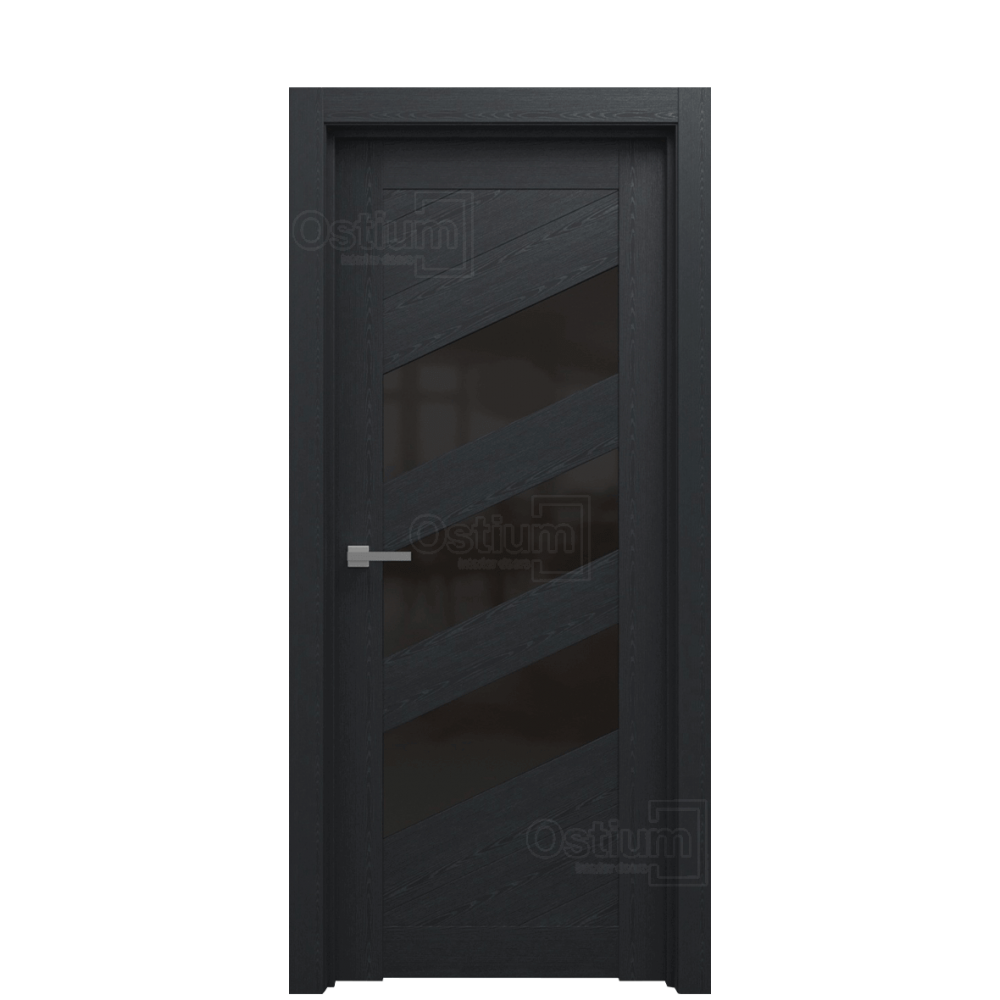 Межкомнатная дверь Ostium Horizontal H26 ДО Чёрное дерево