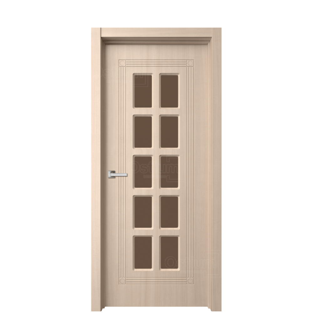 Межкомнатная дверь Ostium Palermo ПР 35 с решеткой ДО Сандал белый