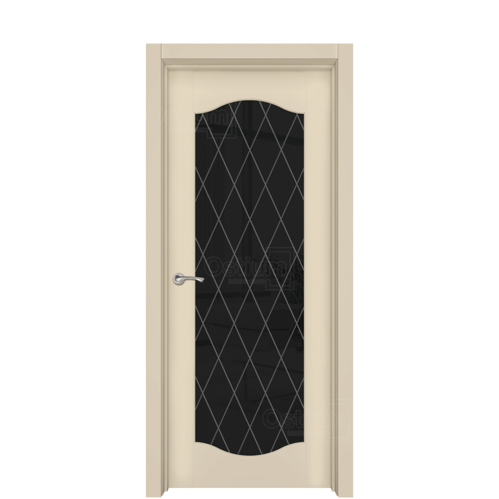 Межкомнатная дверь Ostium Prestige Престиж классик с гравировкой 12 Эмаль крем