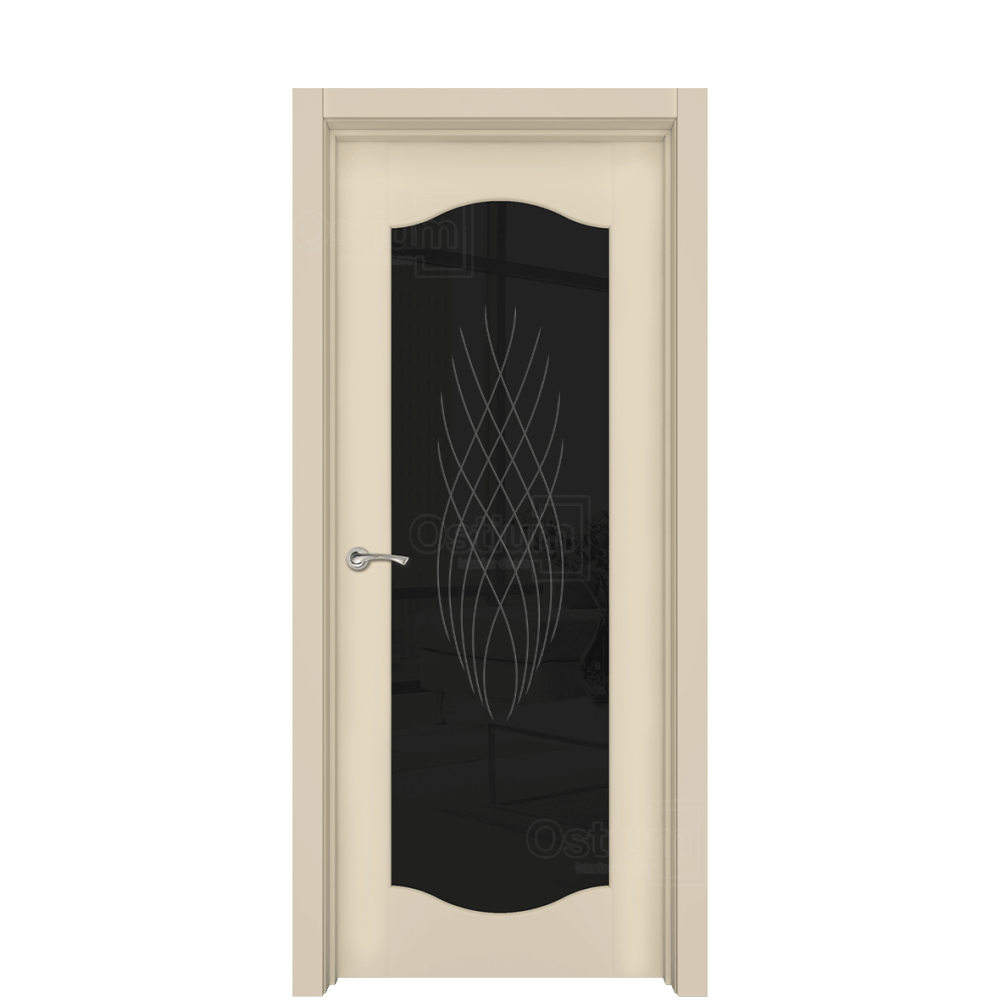 Межкомнатная дверь Ostium Prestige Престиж классик с гравировкой 29 Эмаль крем