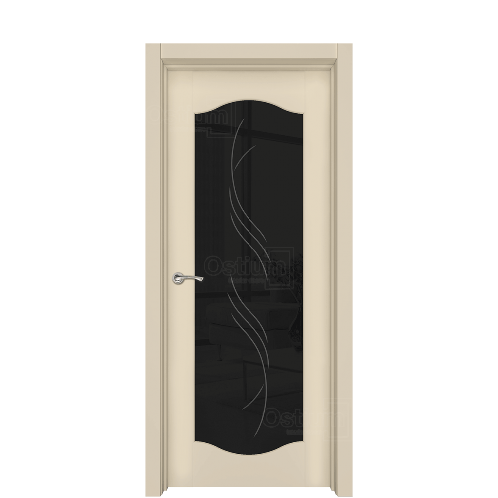 Межкомнатная дверь Ostium Prestige Престиж классик с гравировкой 30 Эмаль крем