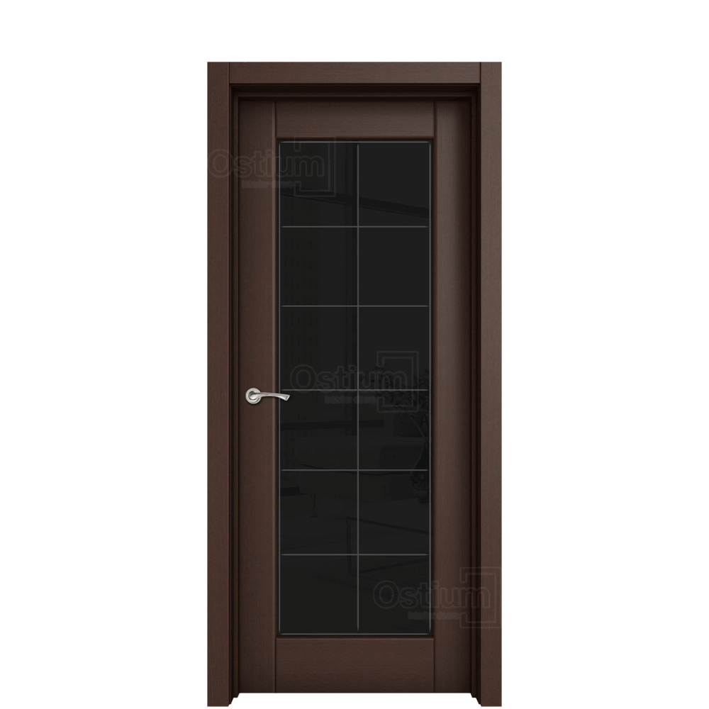 Межкомнатная дверь Ostium Prestige Престиж с гравировкой 23 Орех премиум