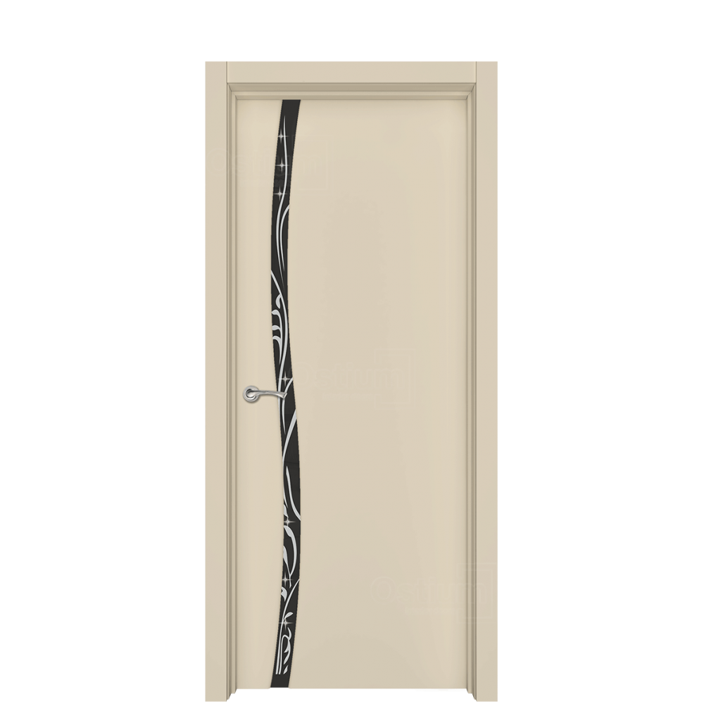 Межкомнатная дверь Ostium Sirius Сириус 1 ДО с рисунком со стразами Эмаль крем