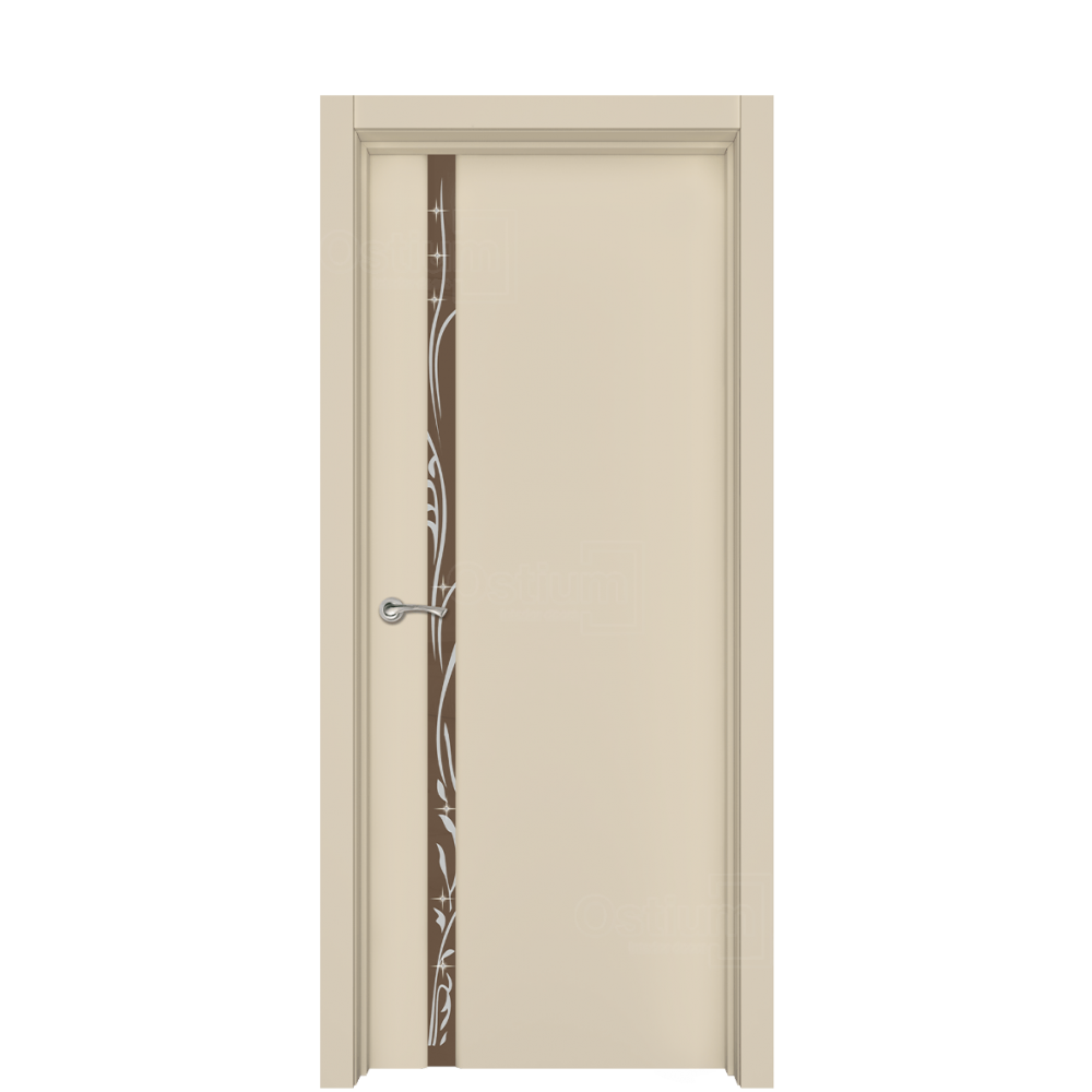 Межкомнатная дверь Ostium Style Стиль 1 ДО с рисунком и стразами Белый матовый
