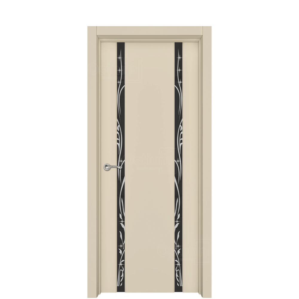 Межкомнатная дверь Ostium Style Стиль 2 ДО с рисунком и стразами Белый матовый