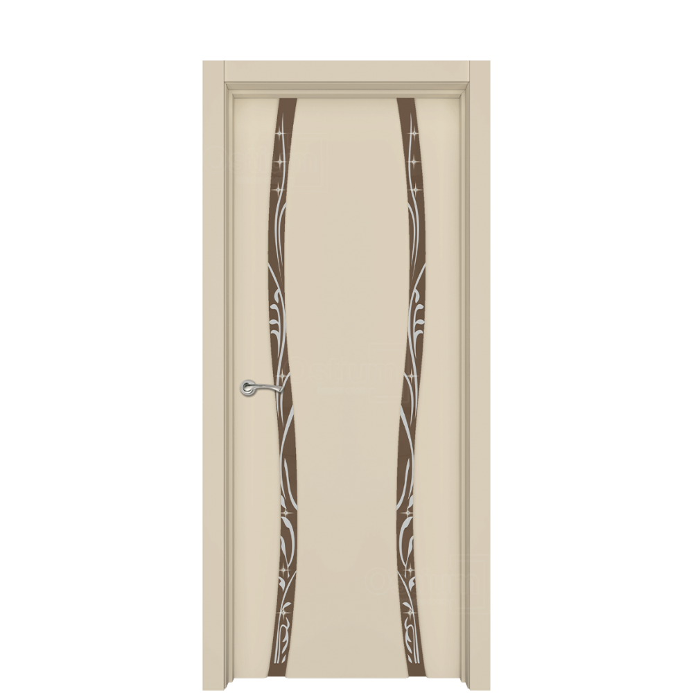 Межкомнатная дверь Ostium Style Стиль 2 ДО с рисунком со стразами Эмаль крем