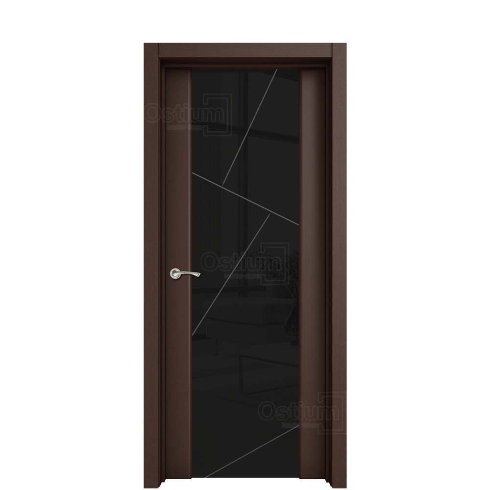 Межкомнатная дверь Ostium Style Стиль ДО гравировка 2 Орех премиум