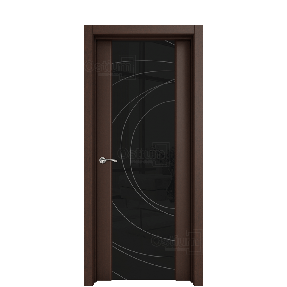 Межкомнатная дверь Ostium Style Стиль ДО гравировка 3 Орех премиум