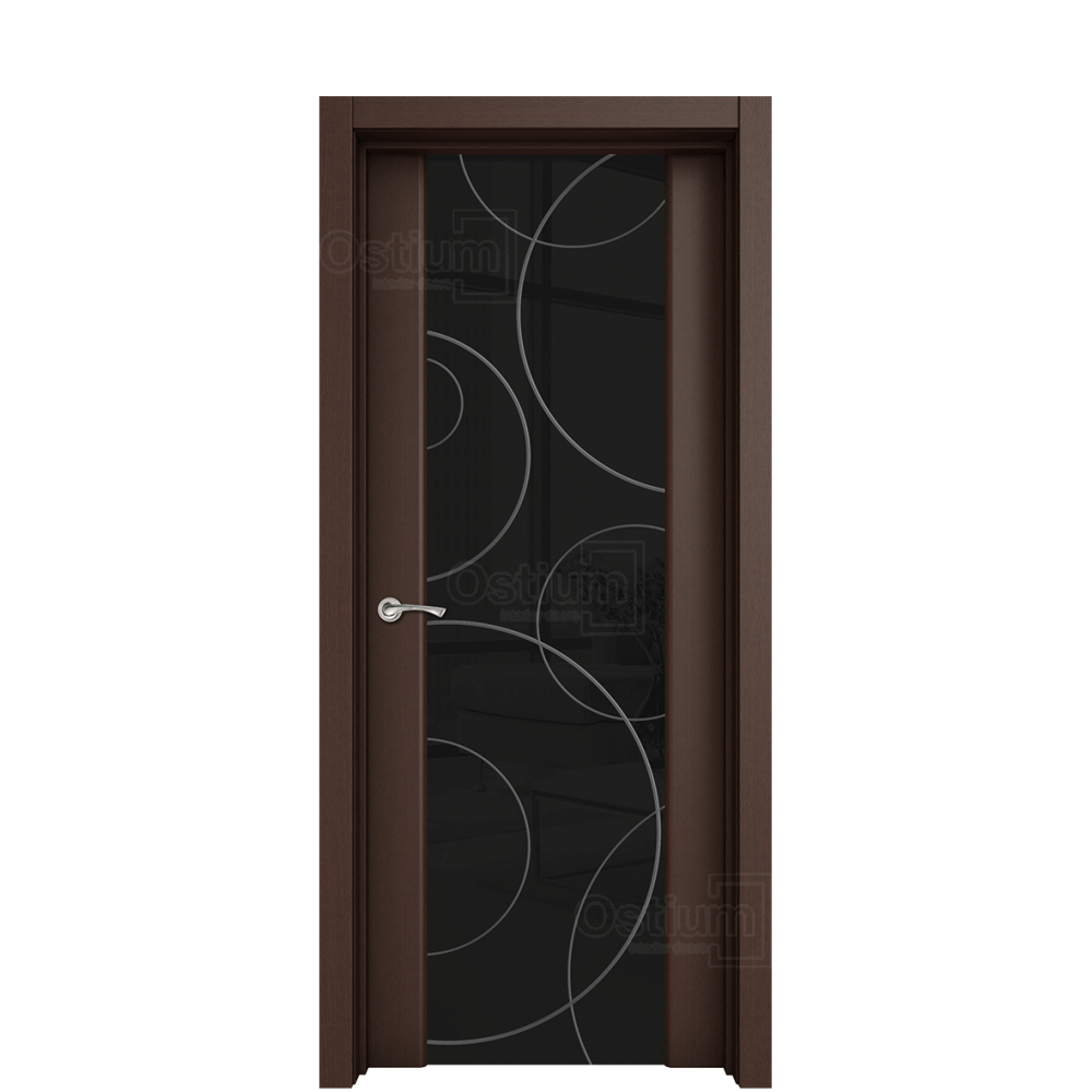 Межкомнатная дверь Ostium Style Стиль ДО гравировка 4 Орех премиум