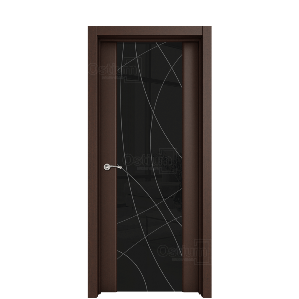Межкомнатная дверь Ostium Style Стиль ДО гравировка 5 Орех премиум